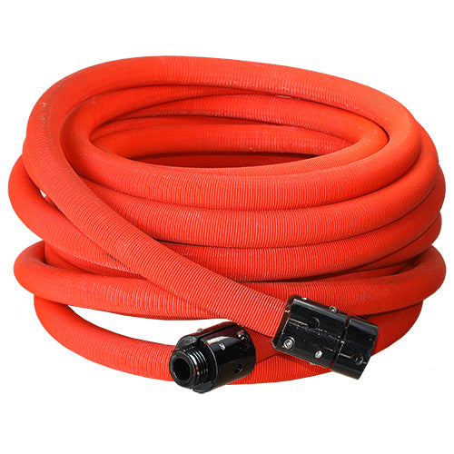 Red 1" x 100' Non-Collapsible Lightweight Hose (Alum 1" NPSH Couplings - USA)