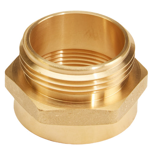 Brass 1 1/2" Female NPT to 1 1/2" Male NH / NST (Hex)