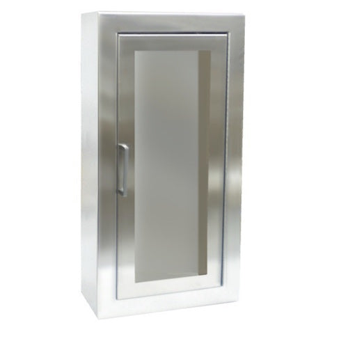 Stainless Steel Surface Mount Full Glass Door Fire Extinguisher Cabinet